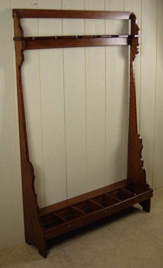 Rare Floor Model Oak Pool Cue Rack
