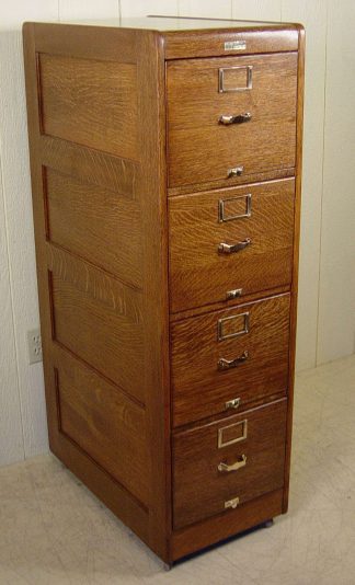 Oak 4 Drawer Letter Size File Cabinet