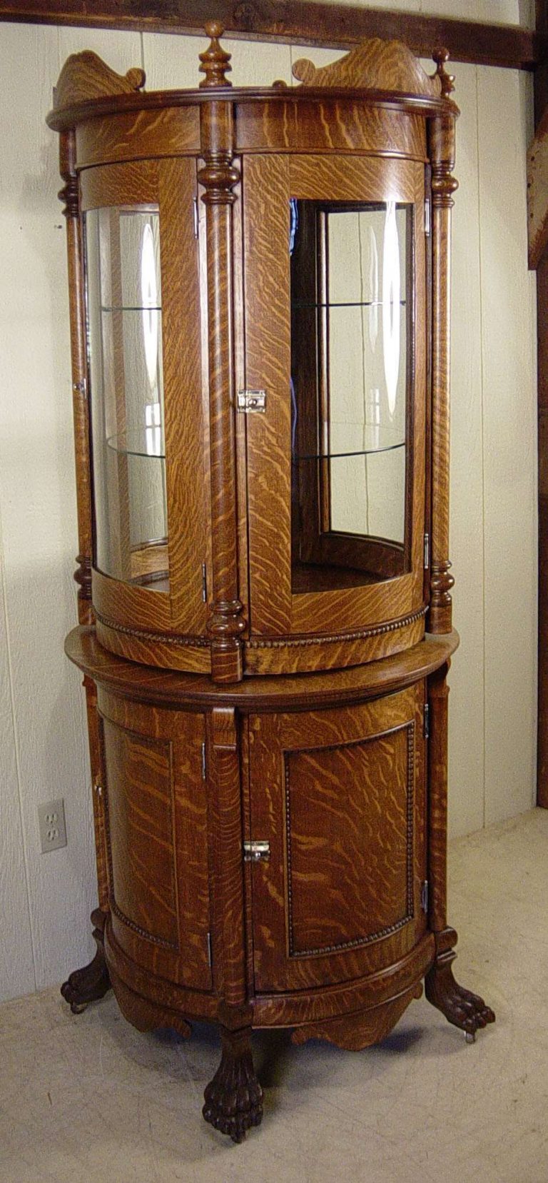 Custom Made Antique Oak Round Revolving Display Cabinet - Doug Schmitt ...