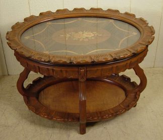 Oval Inlaid Depression Era Coffee Table