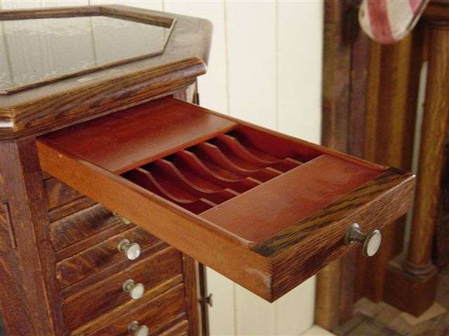 Clark Model "A" Octagon Oak Revolving Dental Cabinet - Image 12