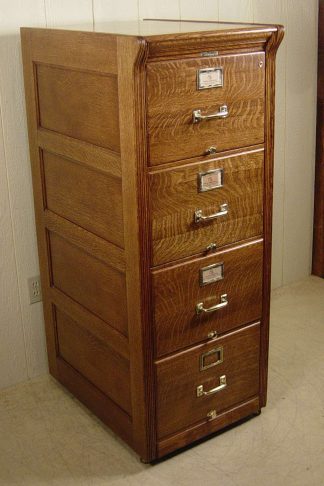Legal Size Oak File Cabinet signed Yawman-Erbe Manufacturing Co.