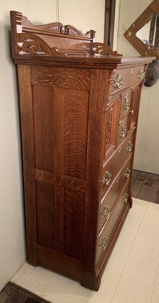 High Quality Victorian Oak Double Door Bonnet Chest - Doug Schmitt Antiques