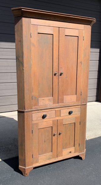 Two-Piece Pine Corner Cupboard