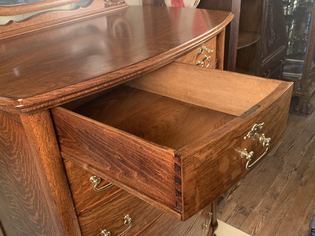 High Quality Oak Bow Front Chest of Drawers with mirror - Doug Schmitt ...