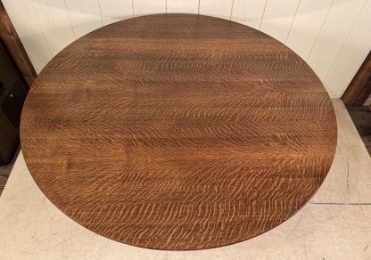 54" Round Oak Lion Head Claw Foot Table with 4 original leaves - Image 8