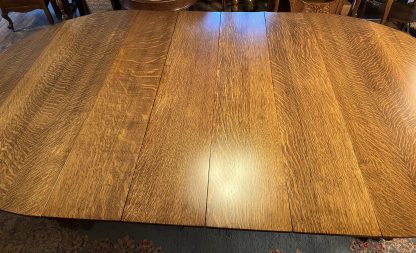 54" Round Oak Lion Head Claw Foot Table with 4 original leaves - Image 21