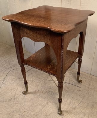 Oak Lamp Table with cast iron feet