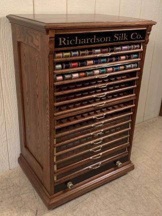 Richardson Silk Co. Ash Spool Cabinet