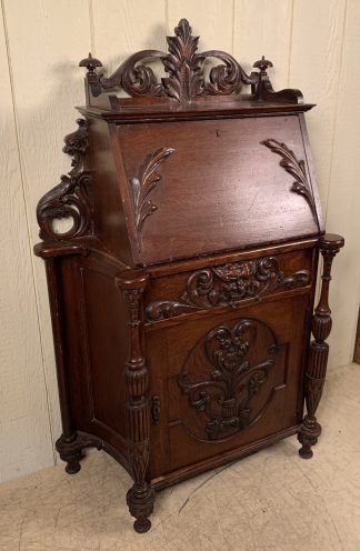 Victorian Oak Drop Front Desk