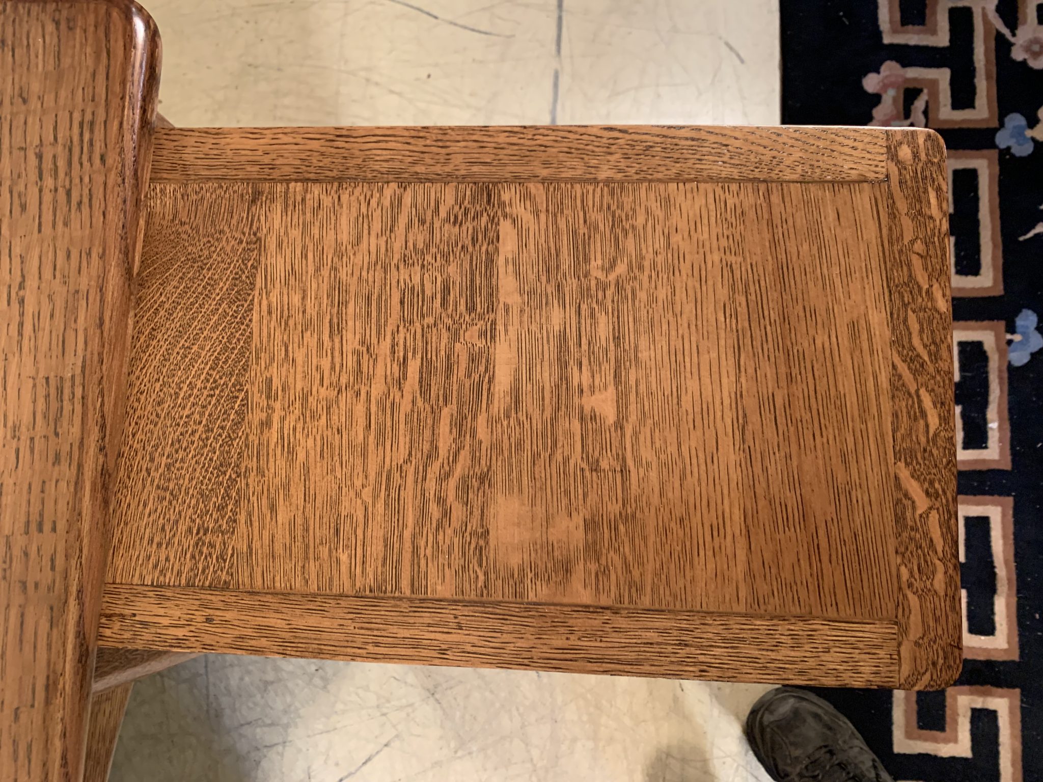 Raised Panel Straight Oak Raised Panel Flat Top Desk - Doug Schmitt Antiques