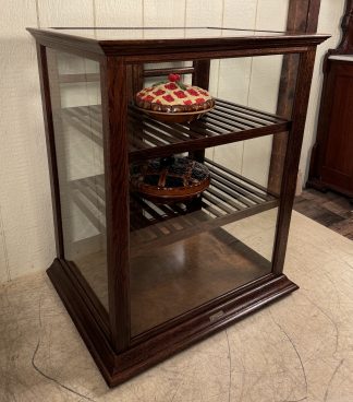 Oak Store Pie Safe Display Cabinet