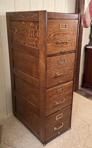 4-Drawer Oak Letter-Size File Cabinet