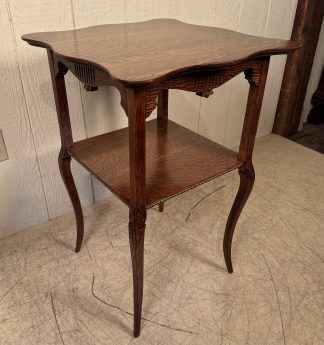 Serpentine Shaped Oak Lamp Table