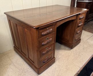Oak Raised Panel Flat Top Desk