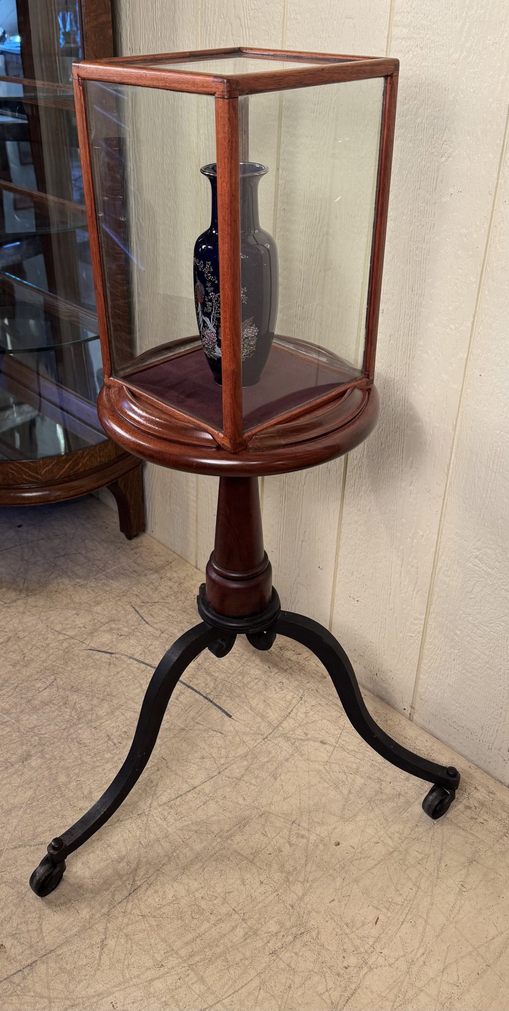 Victorian Walnut Revolving Display Cabinet - Doug Schmitt Antiques