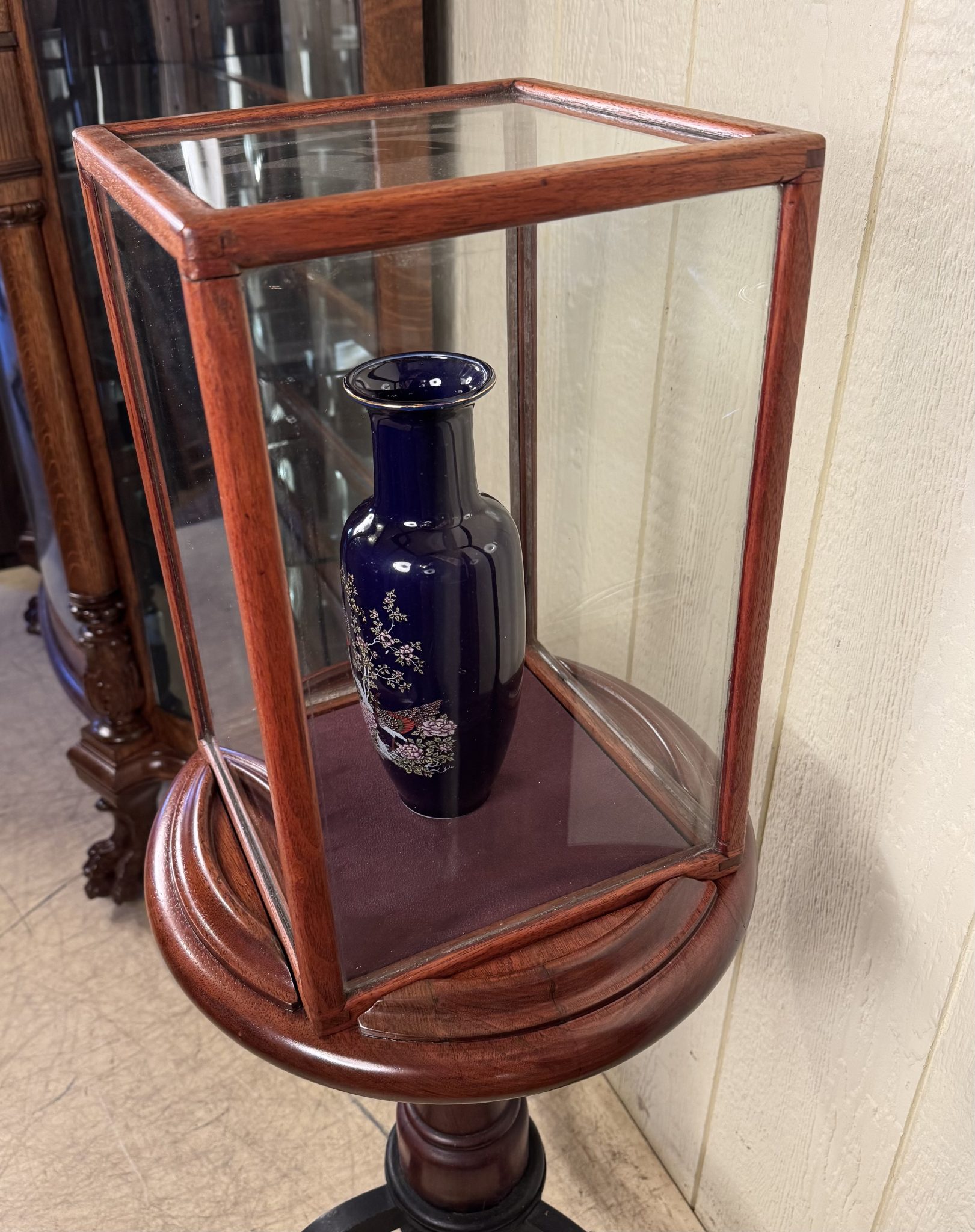 Victorian Walnut Revolving Display Cabinet - Doug Schmitt Antiques