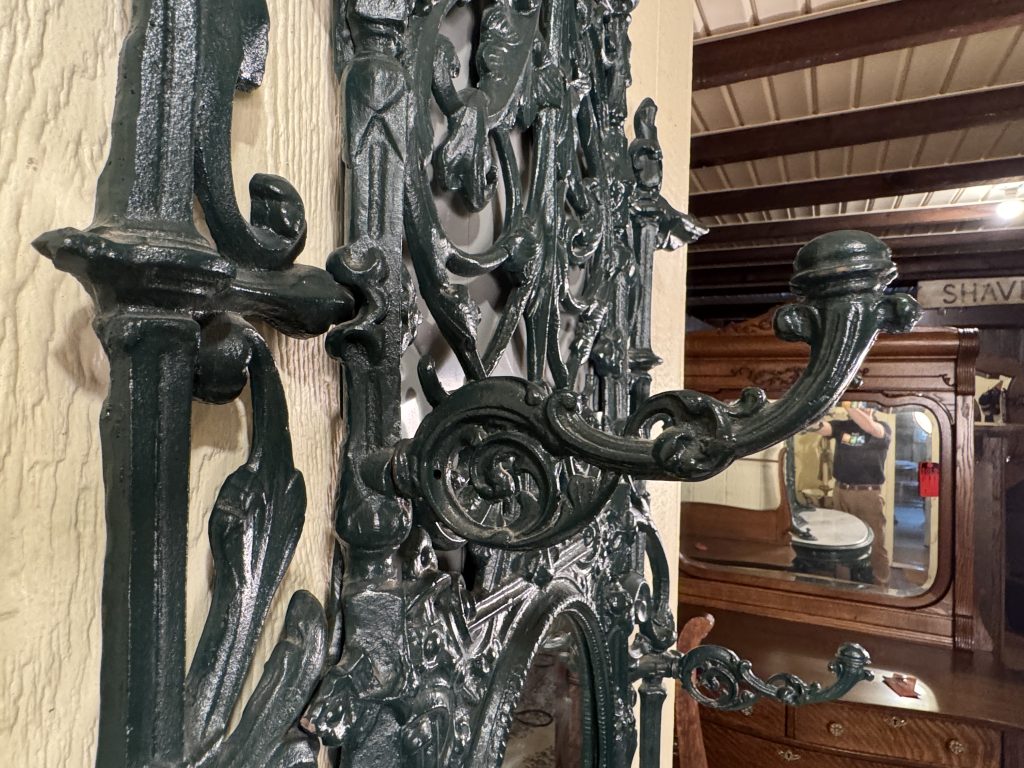 Antique Cast Iron Verdigris Marble Top Hall Stand - Doug Schmitt Antiques