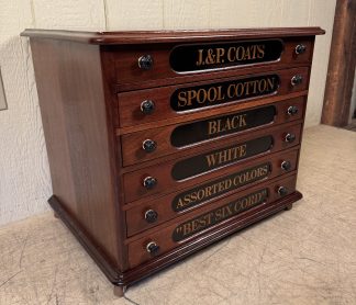 J.&P. Coats Walnut Spool Cabinet