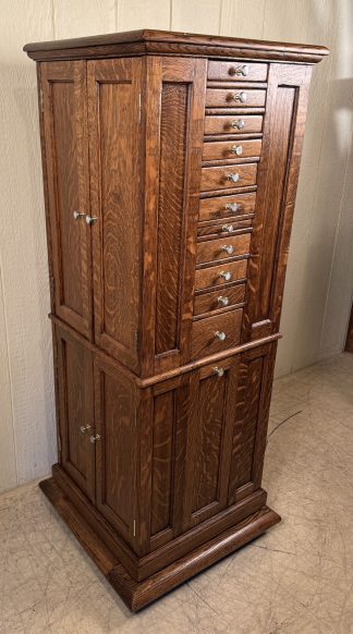 A.C. Clark & Co. Model "B" Oak Square Revolving Dental Cabinet - Very Rare