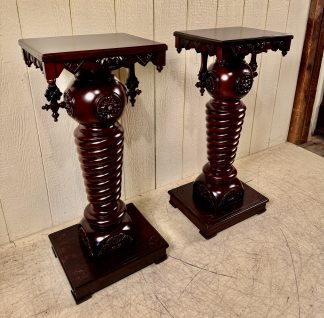 Matched Pair of Victorian Cherry Plant Stands