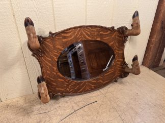 Oak Mirrored Hanging Gun Rack