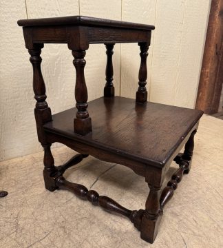 Early 18th Century Jointed English Oak Bed Step Stool