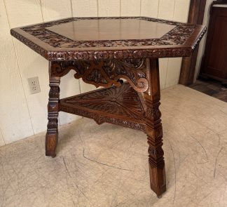 Hexagon Oak Game Table/Lamp Table