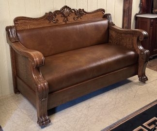 Rare Oak Claw Foot Sofa