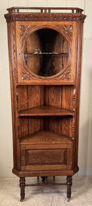 Petite Oak Corner China Cabinet