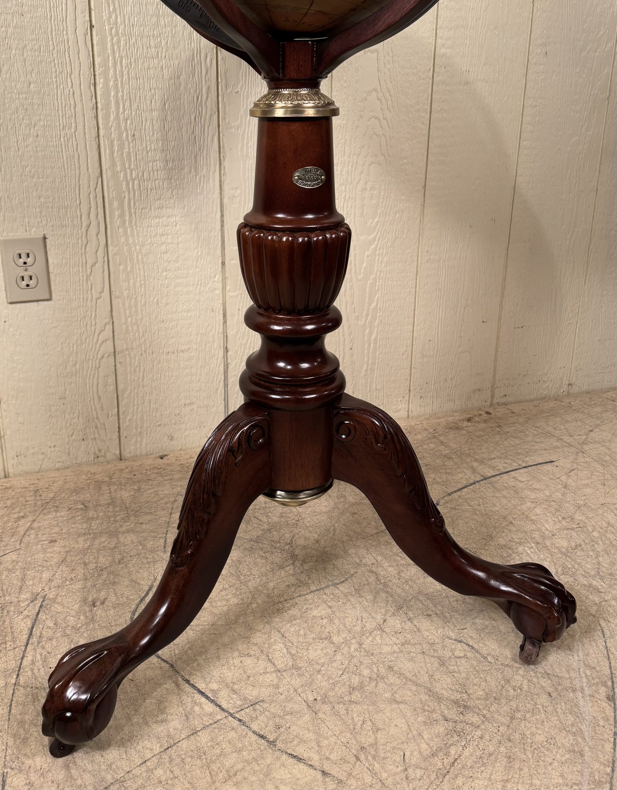 Antique World Globe on Mahogany Claw Foot Base - Image 5