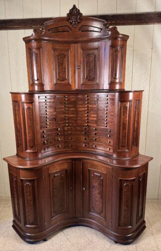 Very Rare Victorian Walnut Corner Dental Cabinet