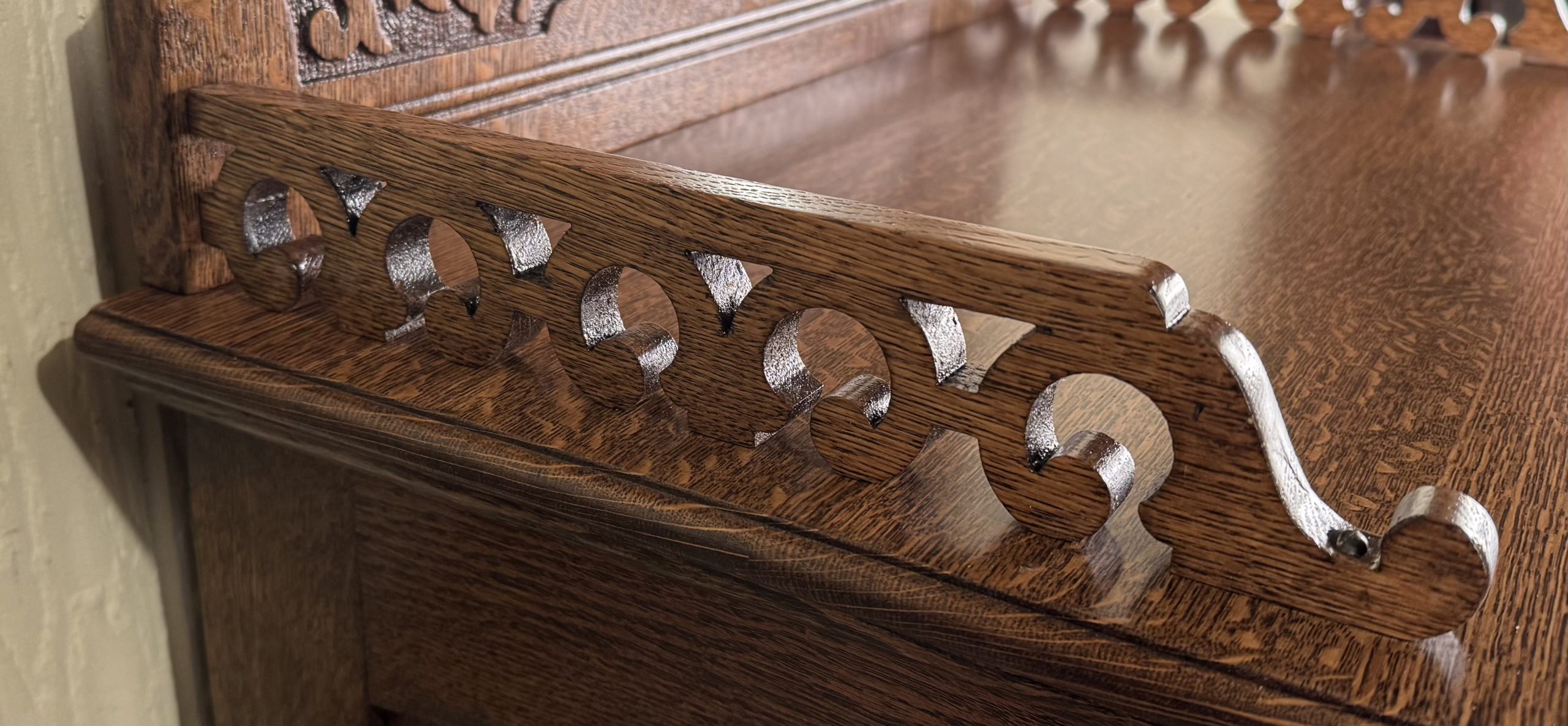 Late Victorian Oak Lingerie Bonnet Chest w/ Mirror - Image 12