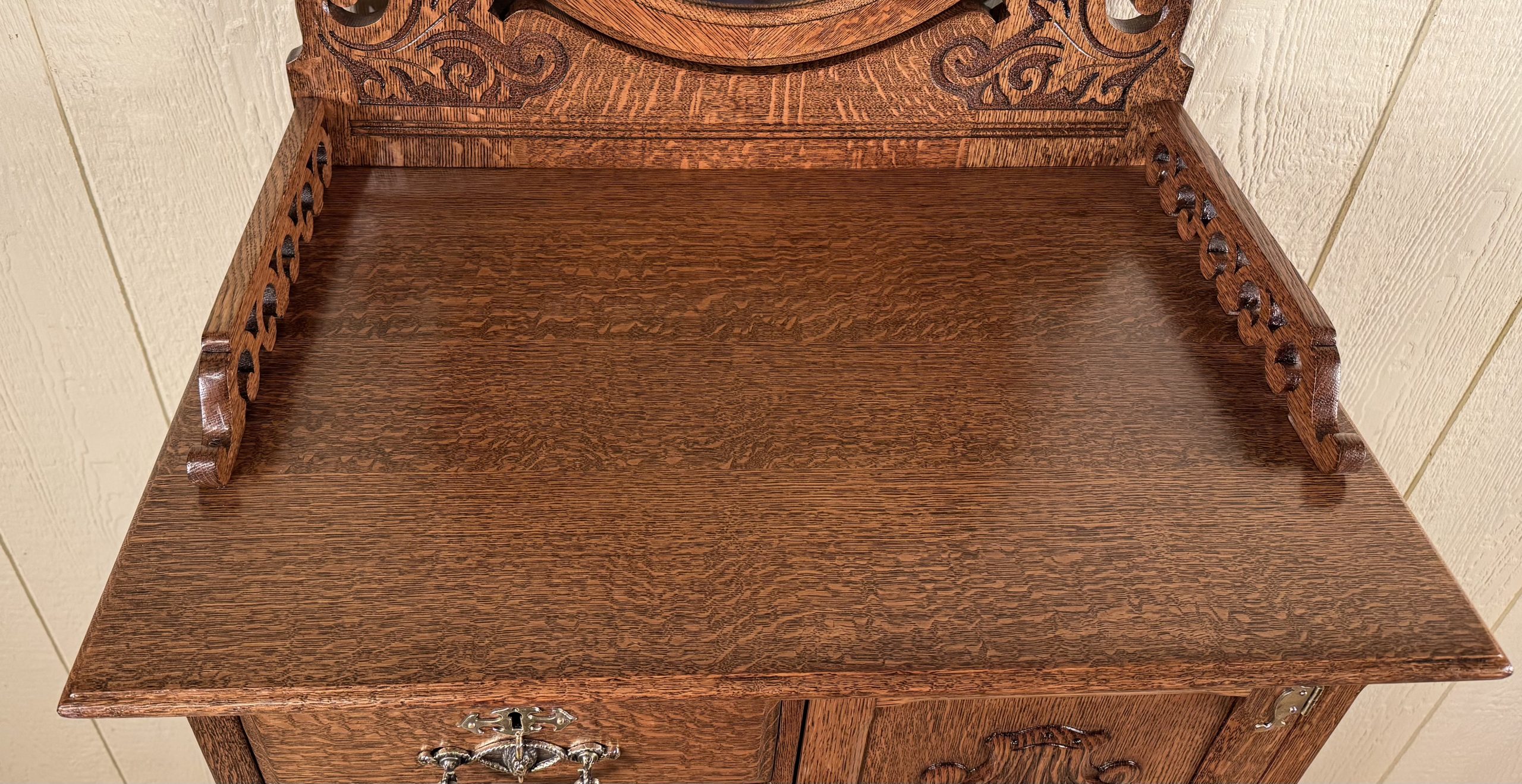 Late Victorian Oak Lingerie Bonnet Chest w/ Mirror - Image 13