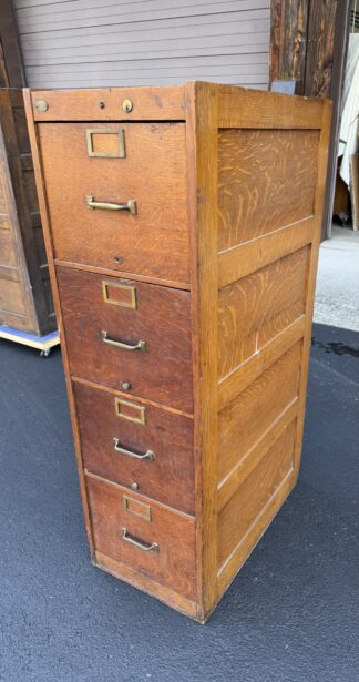 Globe Wernicke Oak 4-Drawer File Cabinet