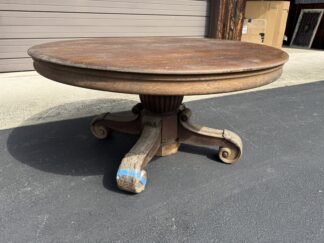 Oak 54" Round Dining Table with 4 leaves