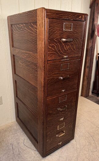 Library Bureau Sole Makers Oak 4-Drawer Letter-Size File Cabinet
