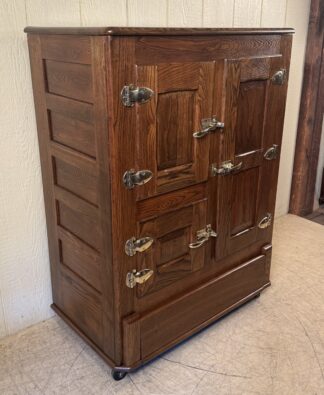Oak & Ash 3-Door Porcelain Lined Ice Box