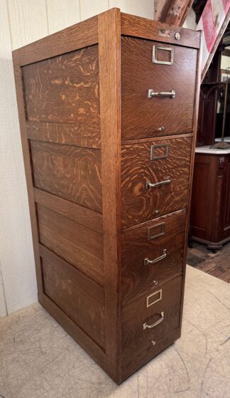 Globe Wernicke Oak 4-Drawer File Cabinet