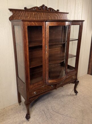 Small Oak Rectangular Curio Cabinet