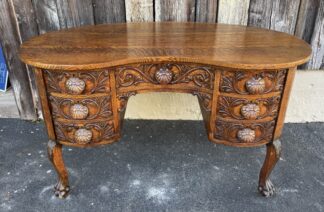 Large signed "R.J. Horner & Co. Oak Kidney Desk