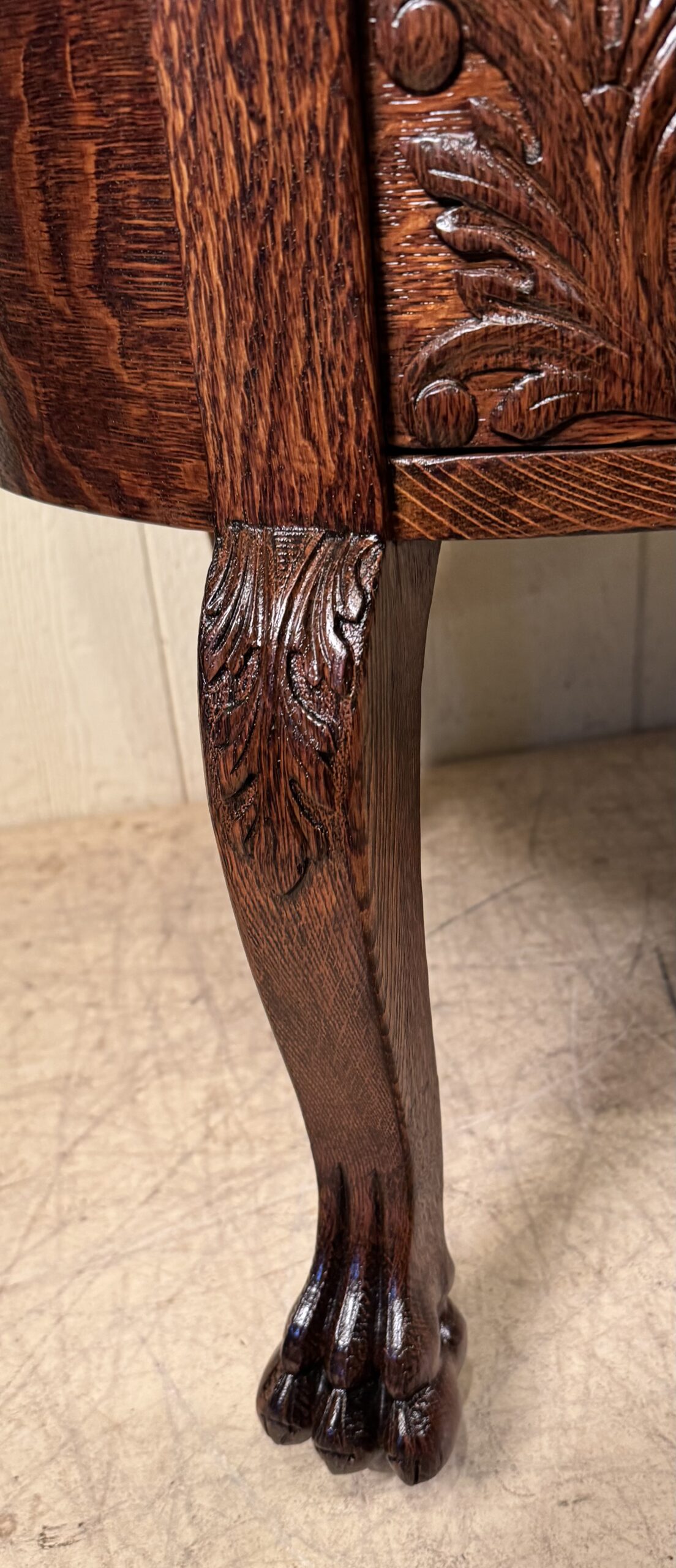 Large signed "R.J. Horner & Co. Oak Kidney Desk - Image 9