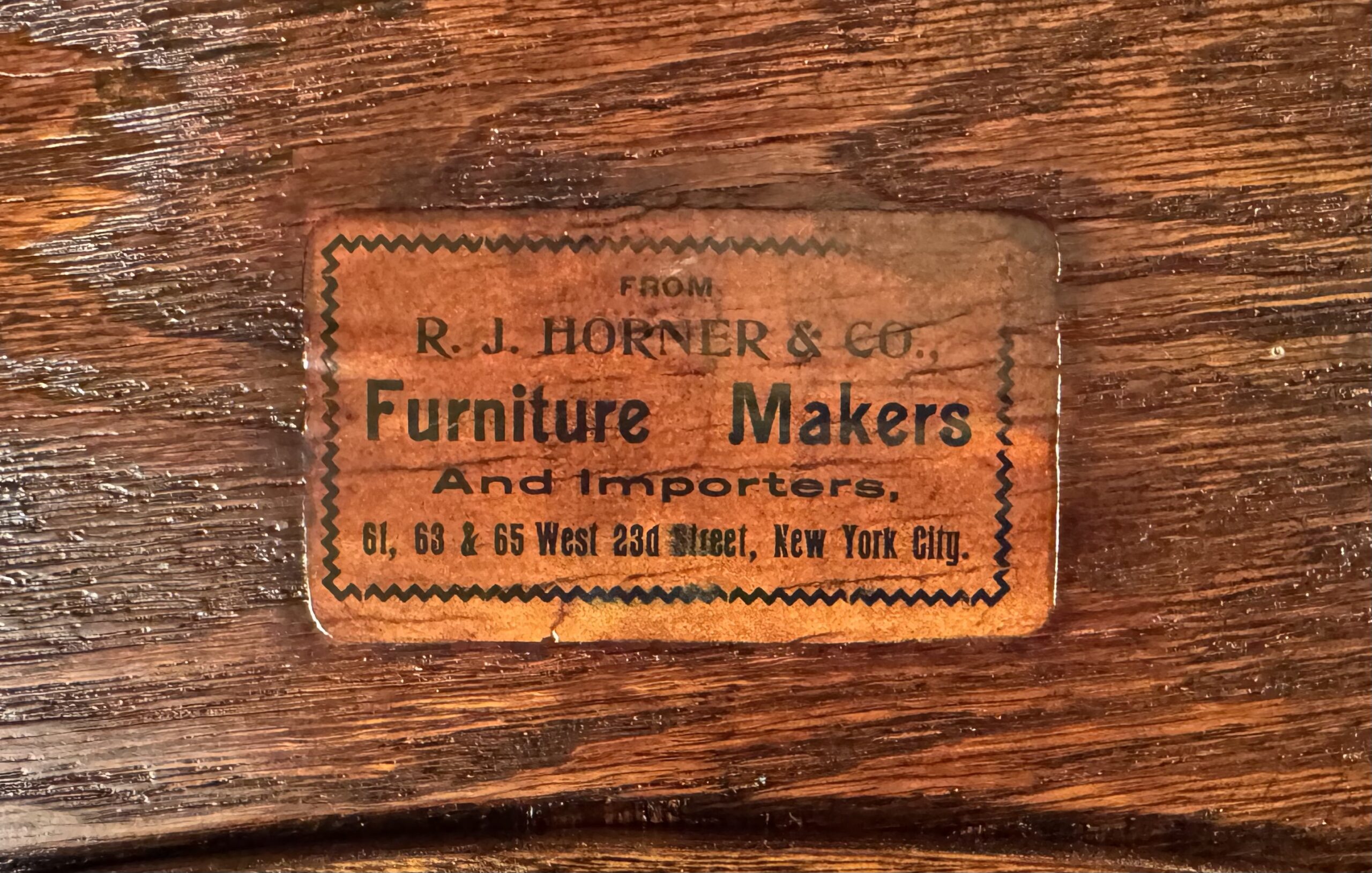 Large signed "R.J. Horner & Co. Oak Kidney Desk - Image 16
