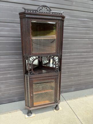 Oak Stick & Ball Corner China Cabinet