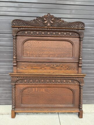 High Back Oak Bed