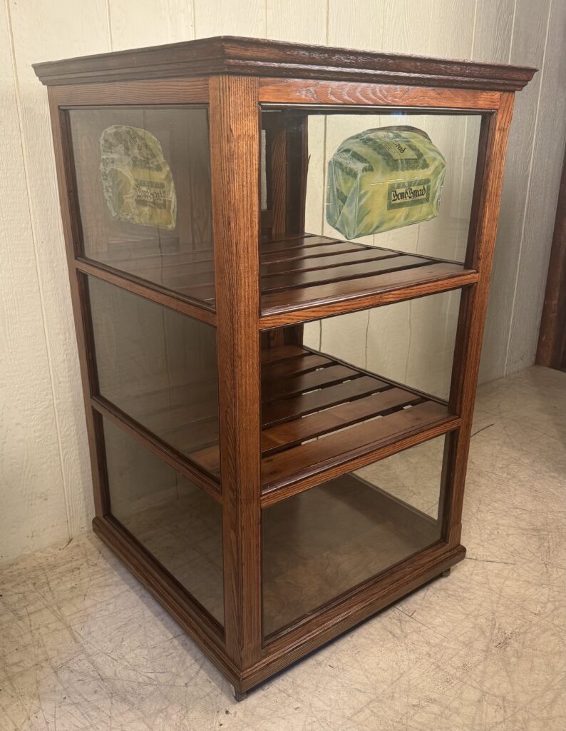 "Bond Bread" Ash Display Cabinet, signed WB & Co.