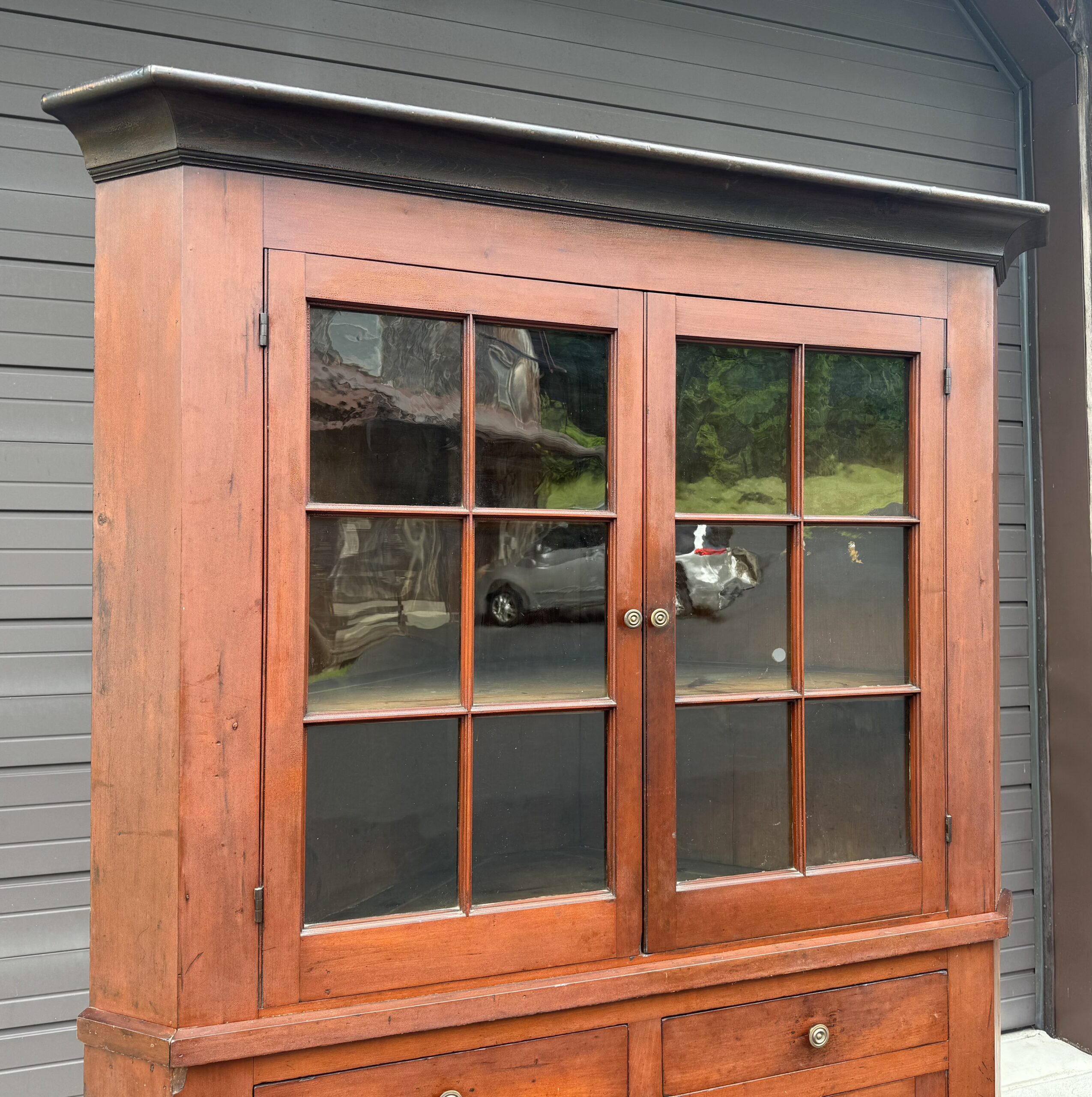 2-Piece Early 1800's Cherry Master Craftsman Corner Cupboard - Image 5