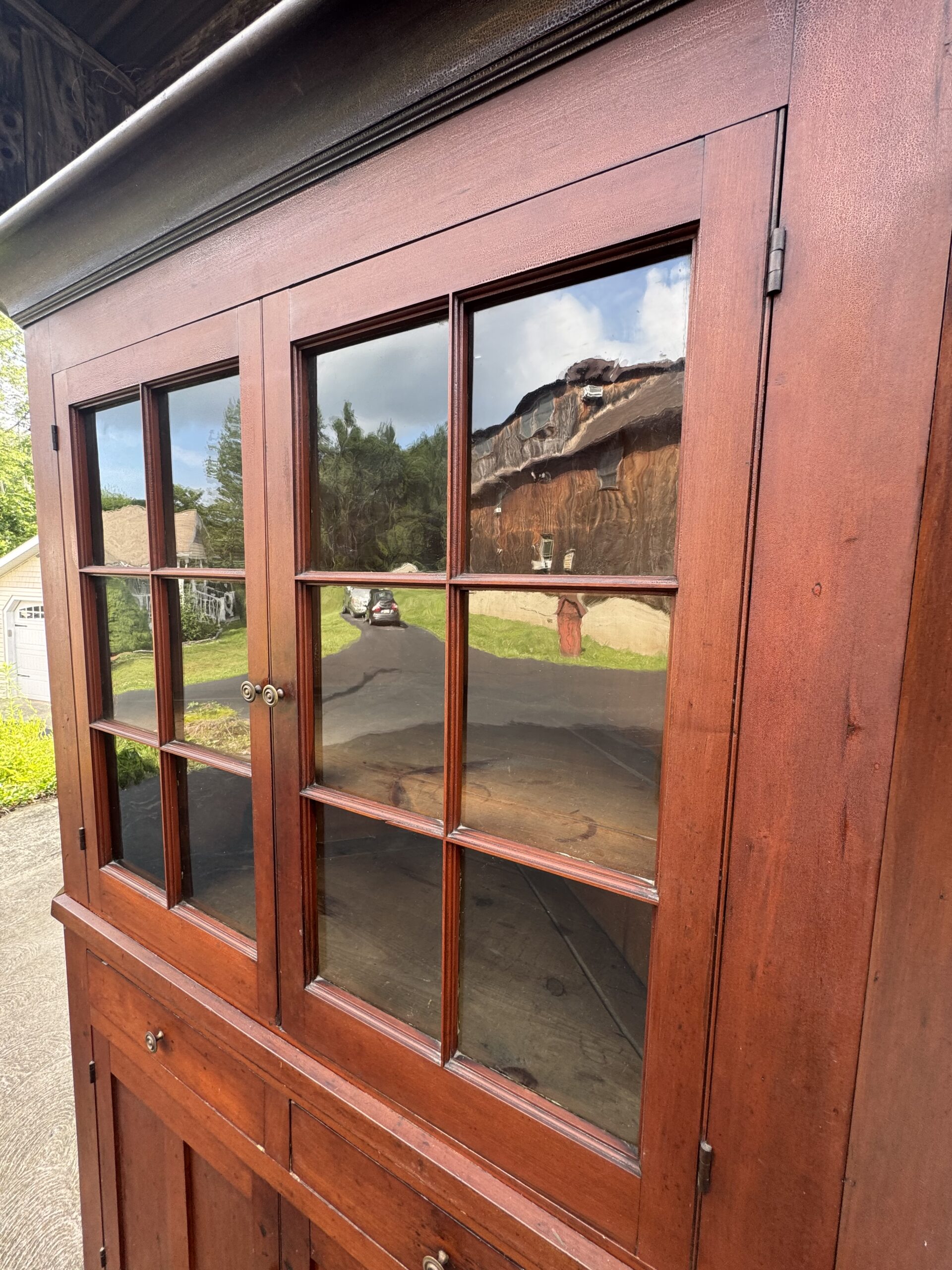 2-Piece Early 1800's Cherry Master Craftsman Corner Cupboard - Image 11