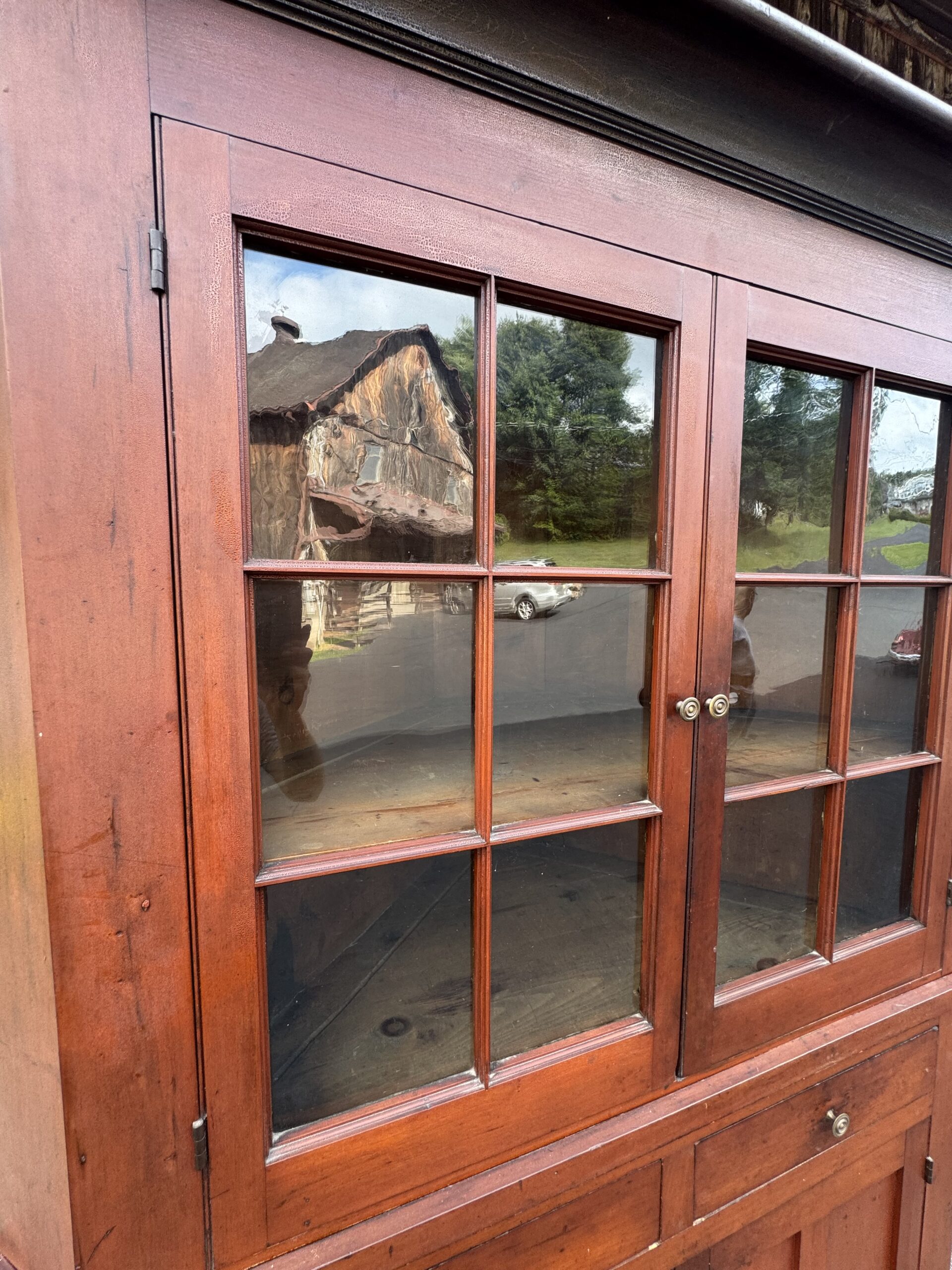 2-Piece Early 1800's Cherry Master Craftsman Corner Cupboard - Image 12