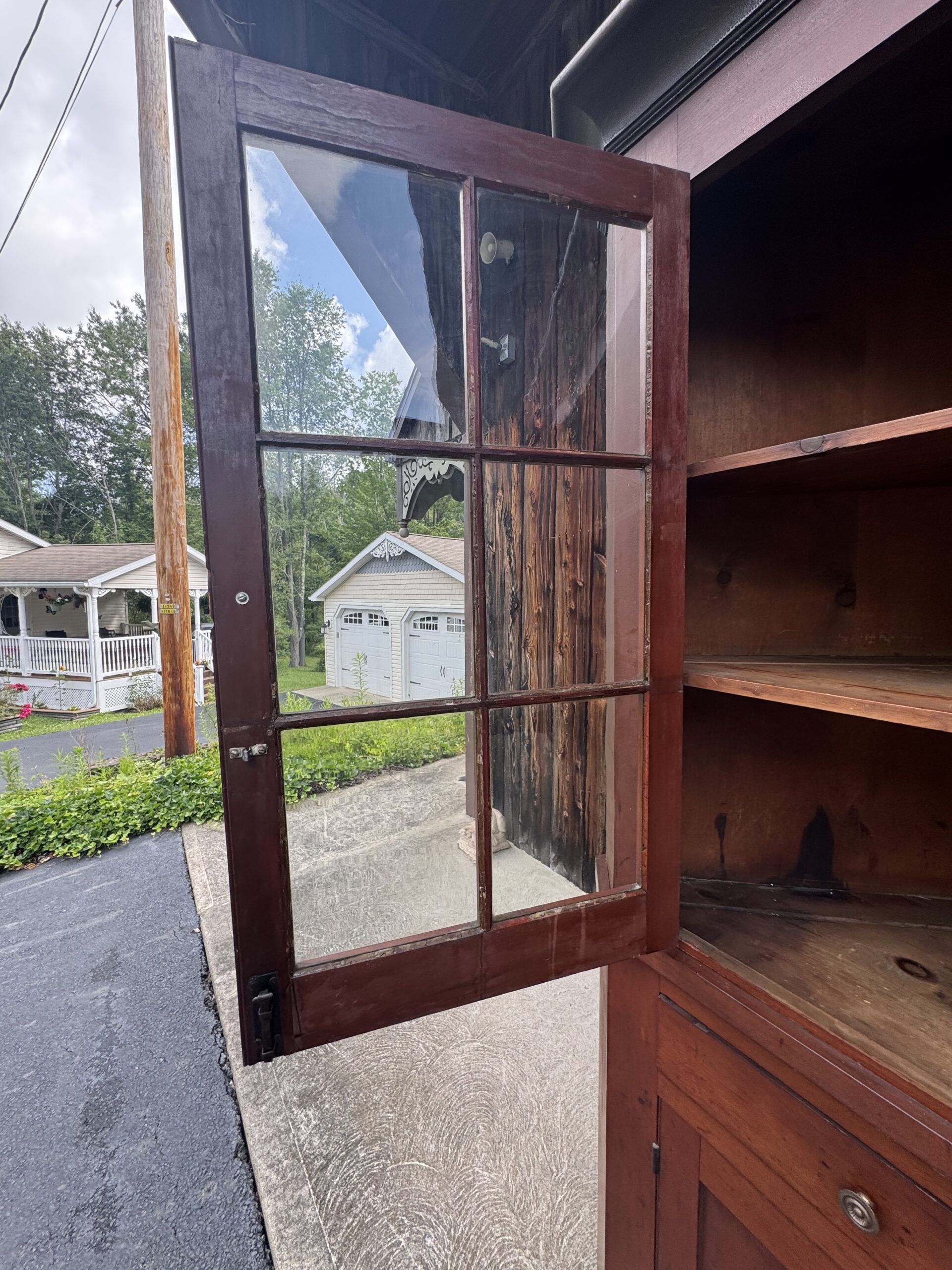 2-Piece Early 1800's Cherry Master Craftsman Corner Cupboard - Image 17
